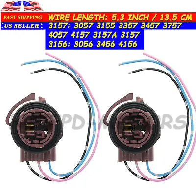 (2) Bulb Socket Turn Signal Light Harness Wire Plug Connectors 3157 4157 4157NA • $7.49