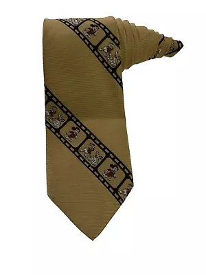 Disney Cervantes Film Strip Mickey Mouse Donald Duck Pluto Vintage Necktie Brown • $19.99