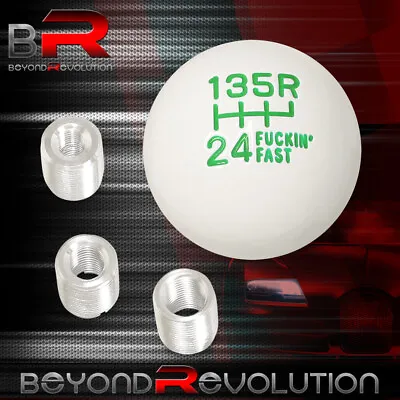 For Chevy M8 M10 M12 Adapter White Green Ball Style Round Shift Knob Weighted • $14.99