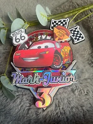 £12.99 • Buy Cars Inspired Shaker Cake Topper. Personalised, Any Name, Number.