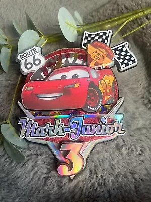 Cars Inspired Shaker Cake Topper. Personalised Any Name Number. • £12.99