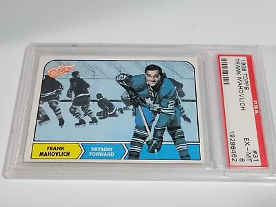 FRANK MAHOVLICH 1968 Topps GRADED PSA 6 EX/MT #31.   RED WINGS • $75