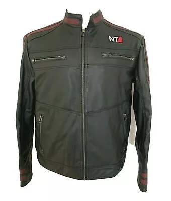 Mass Effect 3 N7 Commander Shepard-Cafe Racer Bomber Motorcycle Leather Jacket • $99.99