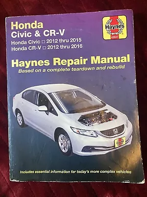 Haynes Honda Civic 2001 Thru 2011 & CR-V 2002 Thur 2011 Repair Manual-Acceptable • $15