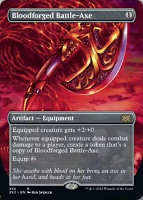 FOIL BORDERLESS Bloodforged Battle-Axe 392# - Rare Double Masters 2022 • $4.99