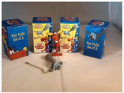 Rocky And Bullwinkle Ceiling Fan Light Pull Chain Set New 1980 Vintage Old Stock • $9.99