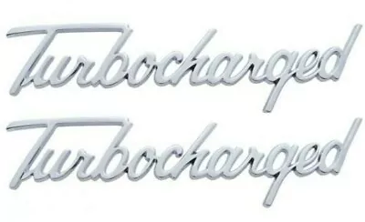 Ford Chevy Pickup Truck Custom Turbocharged Script Emblems Pair Rat Rod Dodge • $28.62