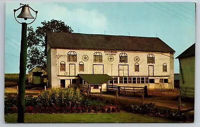 Vintage Postcard PA Witmer Dinner Bell & Hex Sign Barn Chrome ~12075 • $1.61