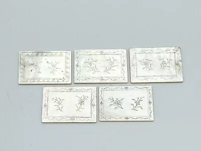 Set Of 5 Antique Mother Of Pearl Gaming Counters Carved Chinese • $63.16