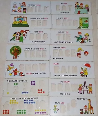 Vintage Fisher Price 14 Stencil Cards Set For Magnetic Letters School Days Desk • $11.99