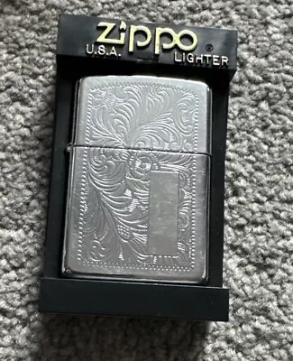 Vintage Collectible Chrome Zippo Empty Cartouche Pocket Lighter In Display Case • £5