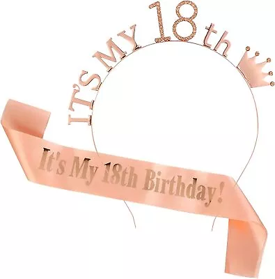 NiCoLa Birthday Sash And Tiara 18th Birthday Tiara And Sash Gold It's My 18th  • £7.68