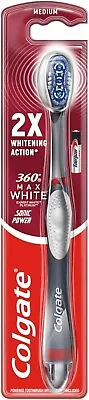 Colgate 360 Max White Sonic Power Medium Toothbrush Whitening Toothbrush With • £4.95