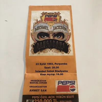 MICHAEL JACKSON Turkish 1993 Istanbul Dangerous Tour Concert Ticket • $200