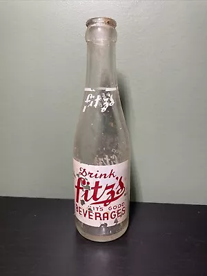 Fitz’s Beverages ACL Soda Bottle Houlton Maine Damaged ACL 1959 Date Code • $5