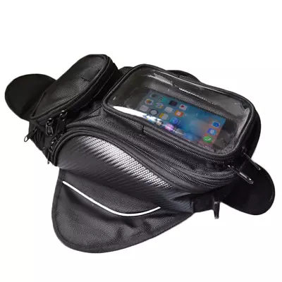 Black Magnet Fuel Tank Bag Motorcycle Phone GPS Wallet Waterproof Luggage Bag • $30.50