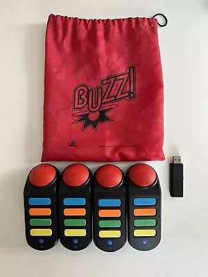 £37.99 • Buy 4 Official Wireless Buzz Buzzers USB Bag Controllers Sony PS2 / PS3 Playstation