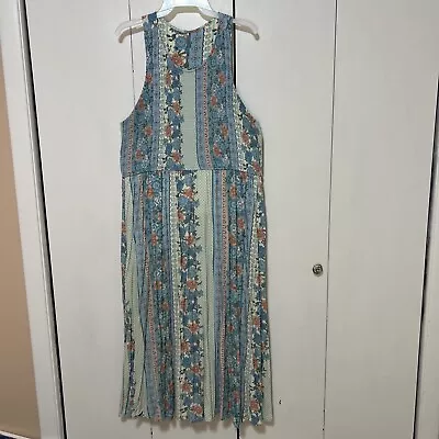 Matilda Jane Women Let's Go Together Weekend Dreams Dress XL Pockets Blue Floral • $30