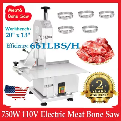 750W Commercial Bone Saw Machine Electric Frozen Meat Bone Cutter 5 Saw Blades • $392.99