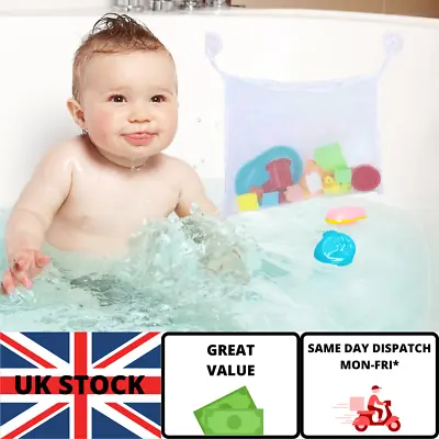 £3.39 • Buy Large Kids Baby Children Child Bath Toy Organiser Storage Mesh Net Bag To Tidy