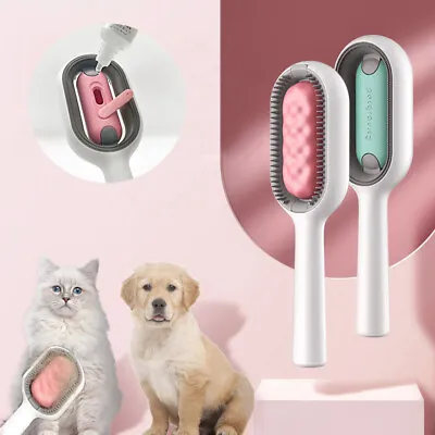 Dog Brush With Water Tank Cat Brush Pet Cleaning Hairs Removal Massage Care Comb • £5.25