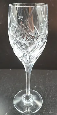 Mikasa English Garden Wine Glass 8 1/8  Elegant Crystal Clear Floral Swirl Cuts • $39.87