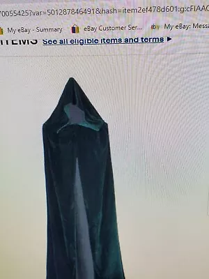 Halloween Hooded Green Velvet Cloak Robe Medieval Witchcraft Cape Vampire PICK • $16.99