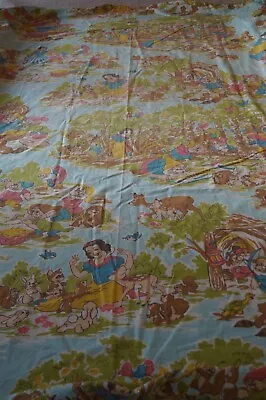 Vintage Snow White And The Seven Dwarfs Full Fitted Percale Sheet Sears Roebuck • $30