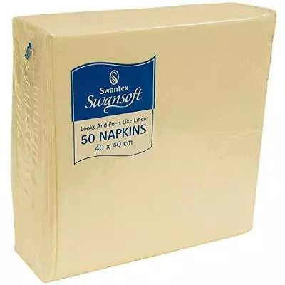 £10.99 • Buy 40cm Swansoft Devon Cream  Napkin - Party - Wedding - Linen Like - Celebration.