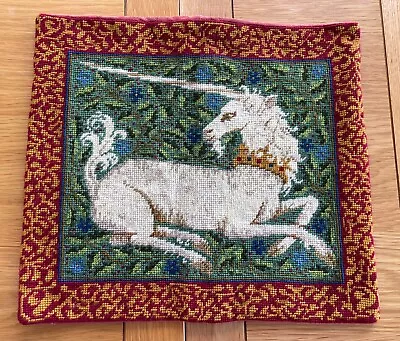 Ehrman Completed Tapestry Cushion Cover Unicorn Candace Bahouth Finished • £35