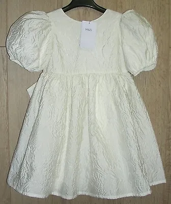 Marks & Spencer Stunning Girls Ivory Party Dress Occasion Age 6-7 122cm New • £22.99