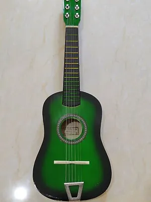 Acoustic Green Guitar Wood Beginner Small Toy Gift Learning Music Instrument Kid • $29.99