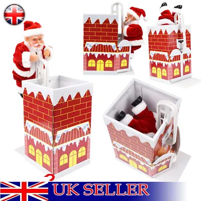 Santa Claus Climbing Chimney Doll Electric Toy With Music Christmas Kids Gifts • £10.89