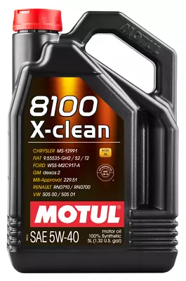 MOTUL 8100 X-CLEAN 5W-40 5 LITER BOTTLE  100% Synthetic 102051 ORIGINAL • $49.99