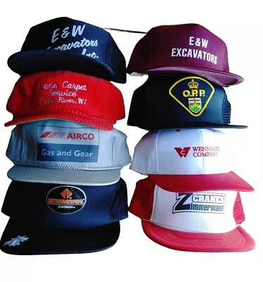 Trucker Hat Lot Of 8. Vintage Baseball Style Caps Snapback Strap  • $29