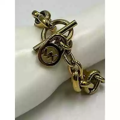 Michael Kors Gold-Tone Link Padlock Toggle Bracelet  • $40