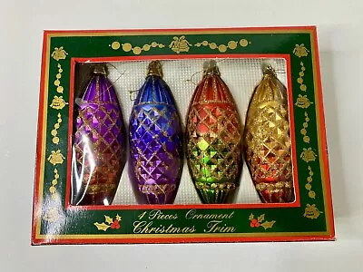 Kurt Adler Christmas Ornaments 4 Piece Set Christmas Trim Santas World Vintage • $14.95