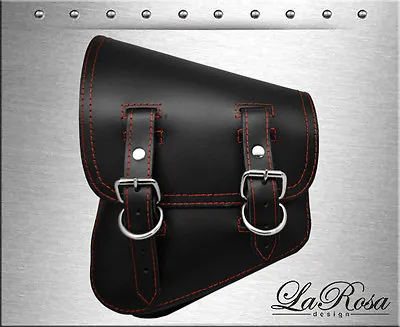 $132.99 • Buy La Rosa Black Leather Red Thread Harley V Rod Night Rod Special Left Saddle Bag