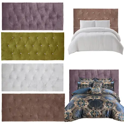 Headboard Velvet Chesterfield In 20  High Divan Bed 3ft Single Double Kingsize • £36.95