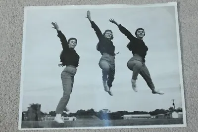 Vintage 1950's Photo High School Cheerleaders Majorettes Jumping 8 X 10 B&W • $6.95