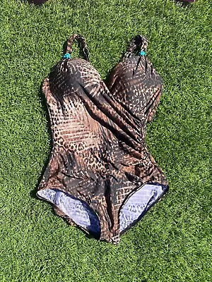 Miraclesuit-tigris-savannah-brown-siren-swimsuit-cutout Size 14 • $49.99