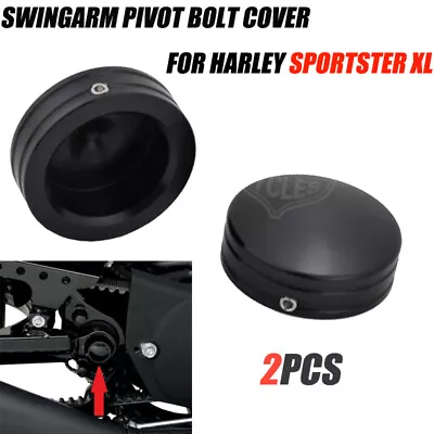 CNC Black Swingarm Pivot Bolt Covers For Harley Sportster 1200 883 883 2004-2013 • $13.13