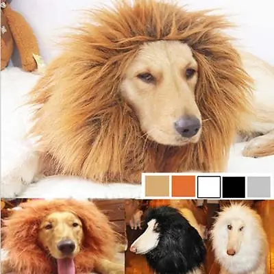 £9.71 • Buy Pet Costume Lion Mane Wig Hair For Large Dog Halloween Clothes Fancy Dress Up RE