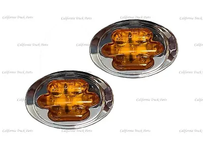 2x Side Marker Light With 7 Amber LED For Truck Trailer 12V • $19.98