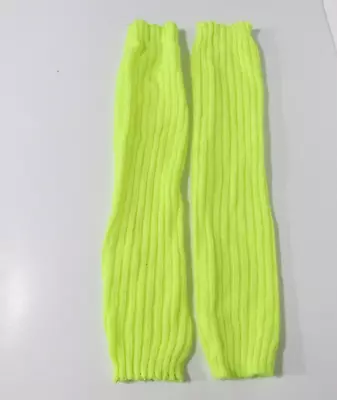 1 Pair Women's Leg Warmers 80s Costume NEON YELLOW • $4.99