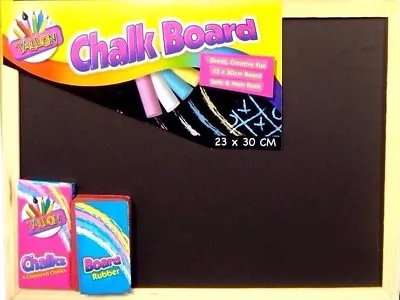 £3.35 • Buy A4 Kids Chalkboard Office Notice Memo Black Board With Chalk & Eraser Blackboard