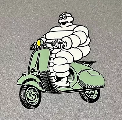 Vintage 12” Michelin Man Tires Scooter  Porcelain Sign Car Gas Auto Oil • $109.99