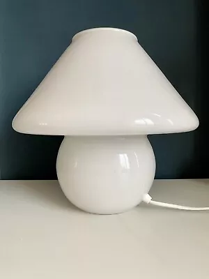£175 • Buy Vintage Habitat White Cased Glass Murano Style Mushroom Lamp C1980s