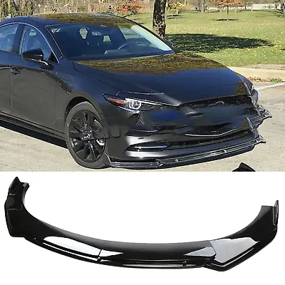 For Mazda Speed 3 6 RX Glossy Black Front Bumper Lip Splitter Spoiler Dual-Layer • $69.99