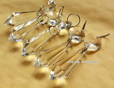 $9.99 • Buy 30pcs Clear Chandelier Glass Crystals Lamp Prisms Parts Teardrop Silver Rings